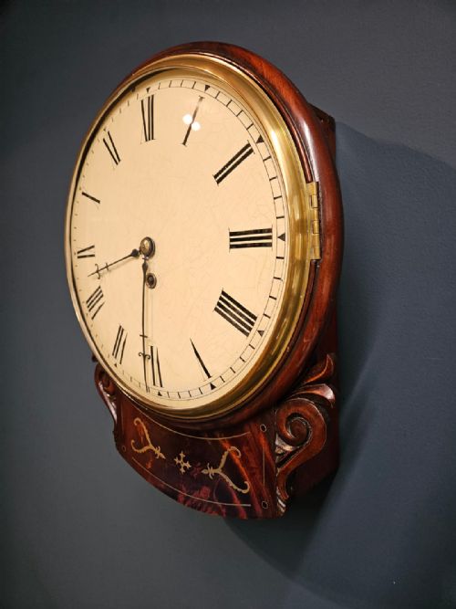 Early Victorian Single Fusee Drop Dial Wall Clock