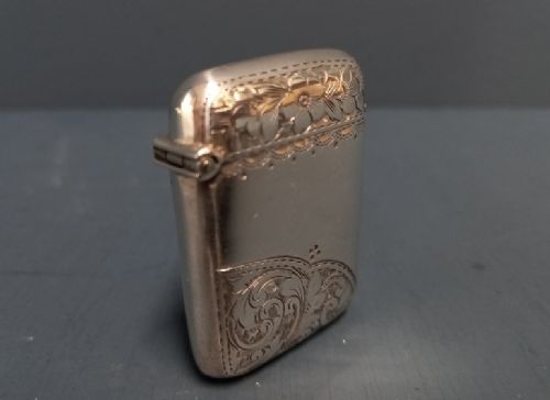 Victorian Engraved Silver Vesta Case