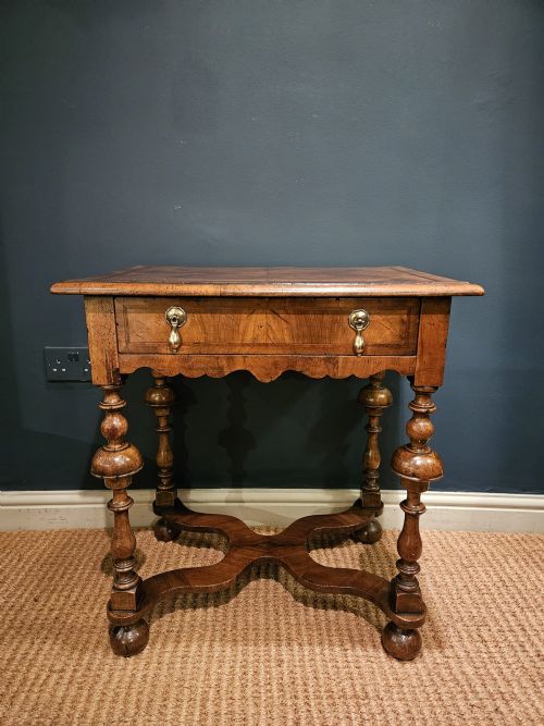 William & Mary Style Walnut Side Table