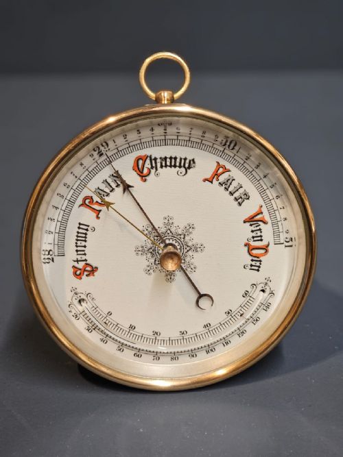 Victorian Brass Cased Marine Barometer