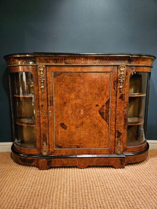 Fine Quality Victorian Burr Walnut Credenza