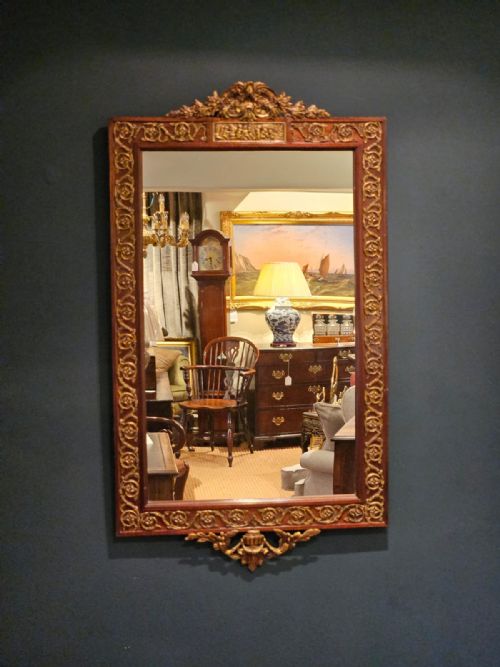 Late Victorian Mahogany & Gilt Brass Mirror
