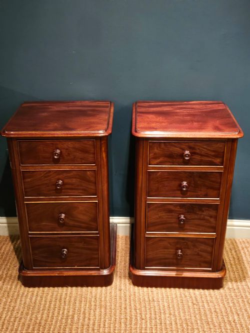 Pair Victorian Mahogany Bedside Cabinets