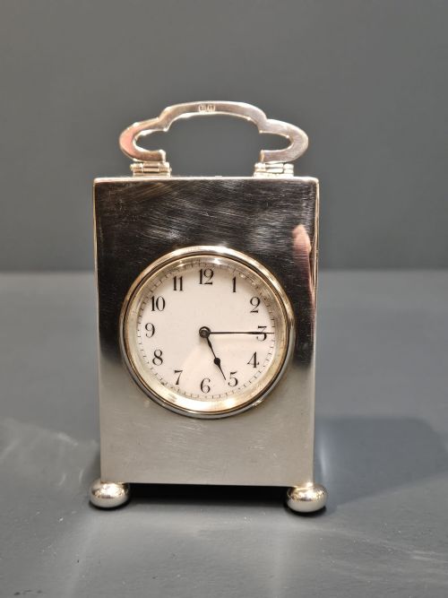Immaculate Edwardian Silver Carriage Clock
