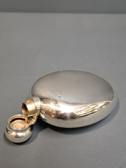 Victorian Oval Silver Hip Flask