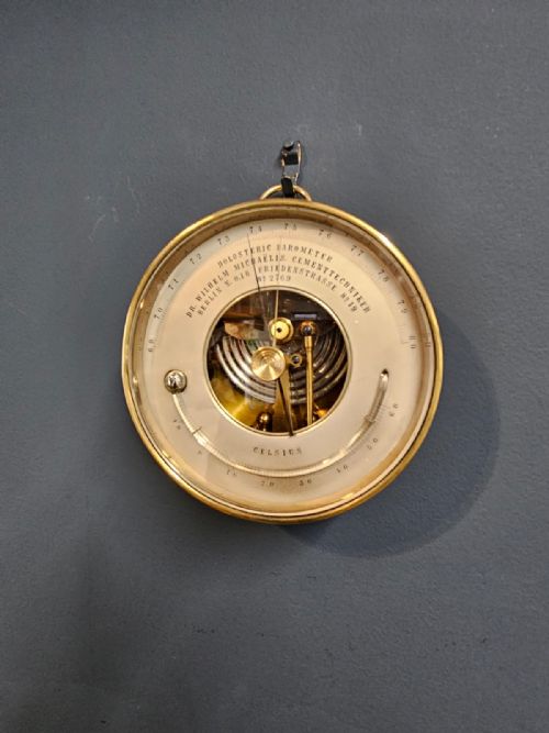 Skeletonised Marine Barometer with Thermometer