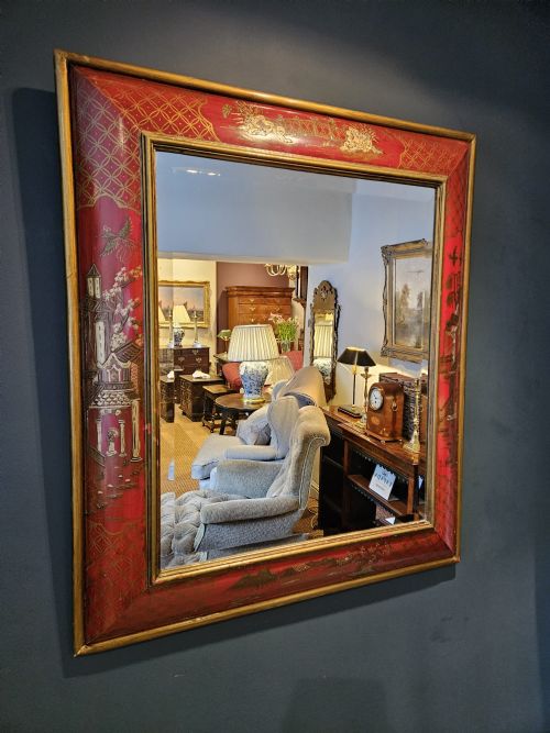 Edwardian Chinoiserie Framed Mirror