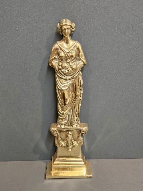 Victorian Weighted Brass Grecian Lady Door Stop