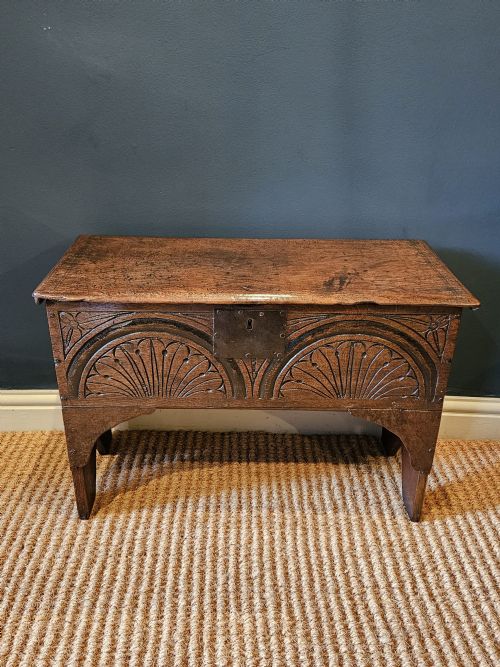 Small Period Oak Six Plank Coffer