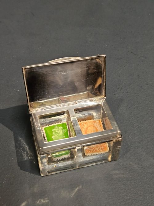 Silver and Crystal Stamp Box