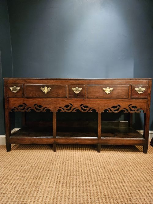 George II Oak Open Pot Board Dresser