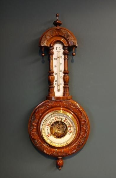 Victorian Walnut Pendant Banjo Barometer