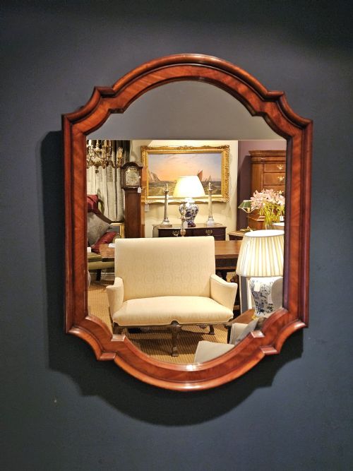 Early Victorian Figured Mahogany Mirror
