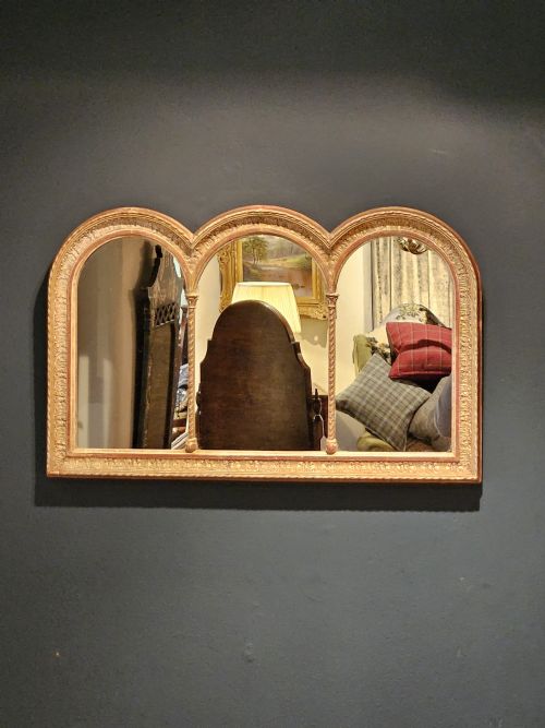 Early Victorian Timber Gilt Triple Arch Mirror