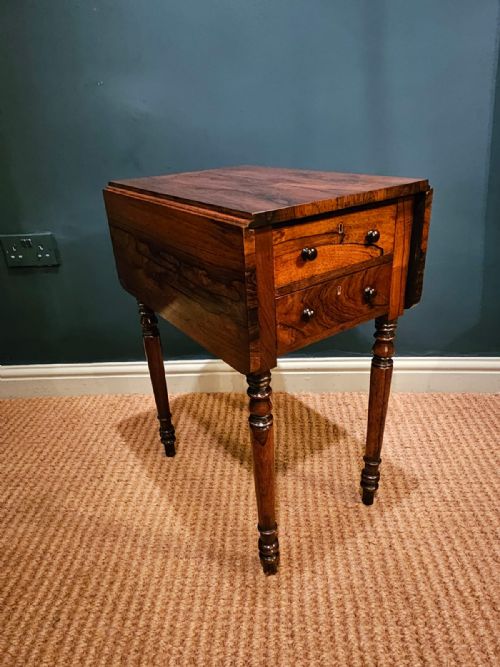 Regency Rosewood Drop Leaf Lamp or Occasional Table