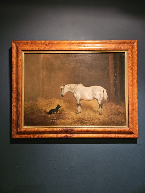 Victorian Oil Painting of a Grey Mare