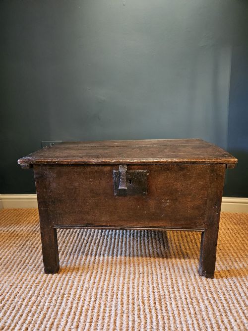 Unusual Proportioned James II Oak Coffer