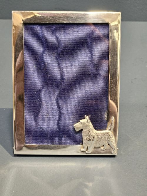 George V Silver Scottie Dog Motif Photo Frame