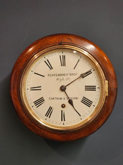 Immaculate Victorian 8" English Mahogany Dial Clock