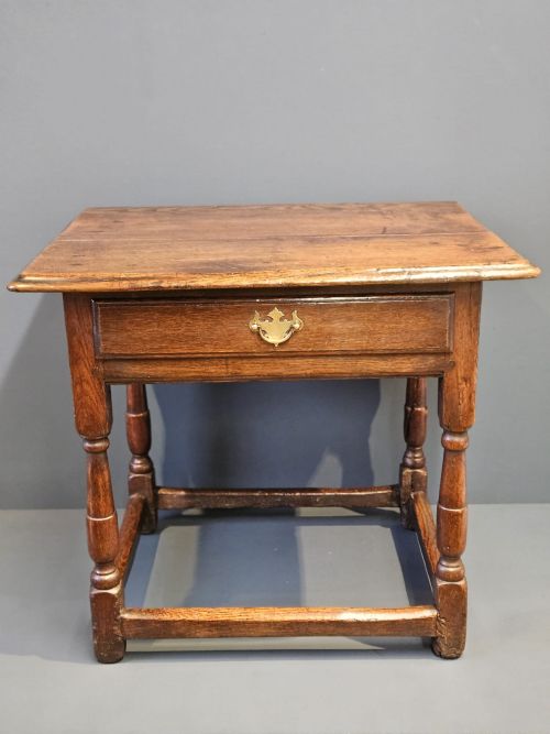 Unusual Low Proportioned George II Oak Side Table