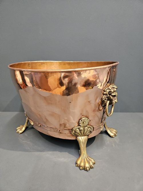 Edwardian Copper Log Bin