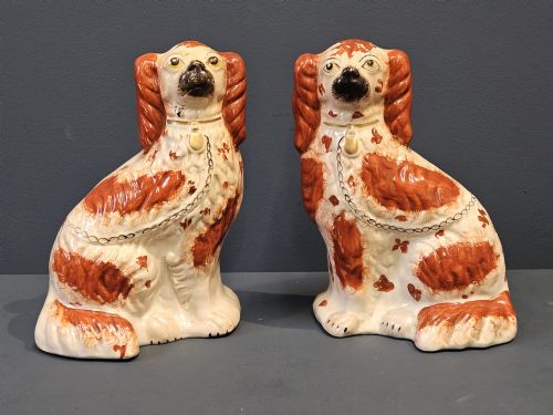Pair of Mid Victorian Staffordshire Spaniels