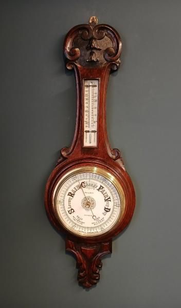 Victorian Polished Oak Nottingham Banjo Barometer