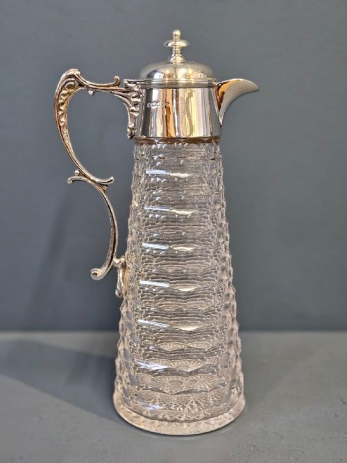 Edwardian Silver and Crystal Claret Jug
