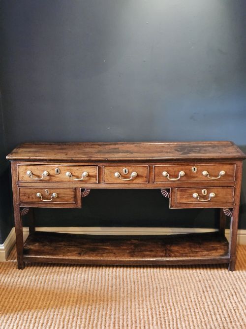 George III Oak Open Pot Board Dresser