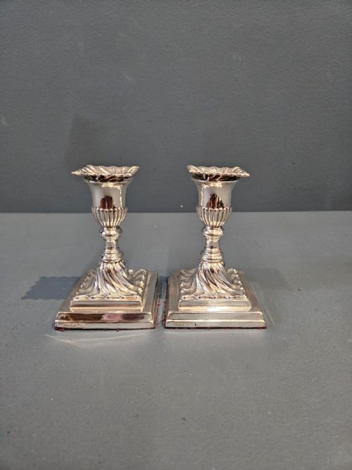 Matching Pair of Victorian Silver Candlesticks