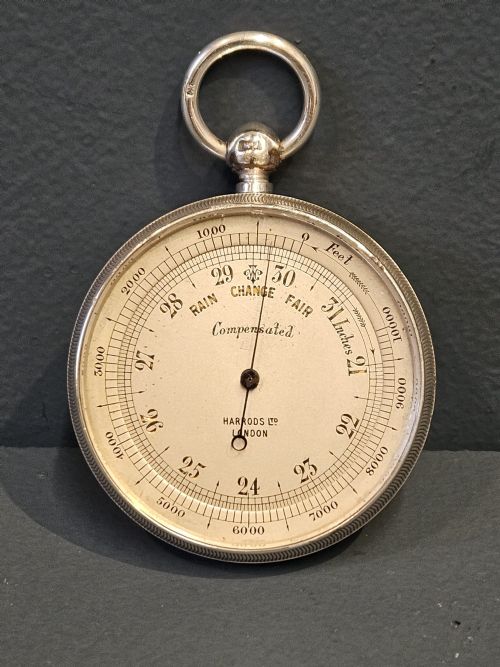 Harrods Silver Pocket Barometer