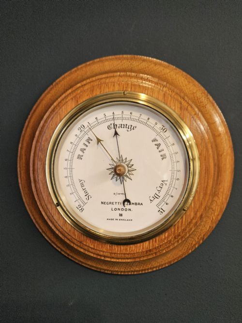 Victorian Negretti & Zambra Oak Barometer