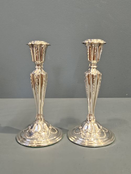 Pair of Victorian Silver Candlesticks