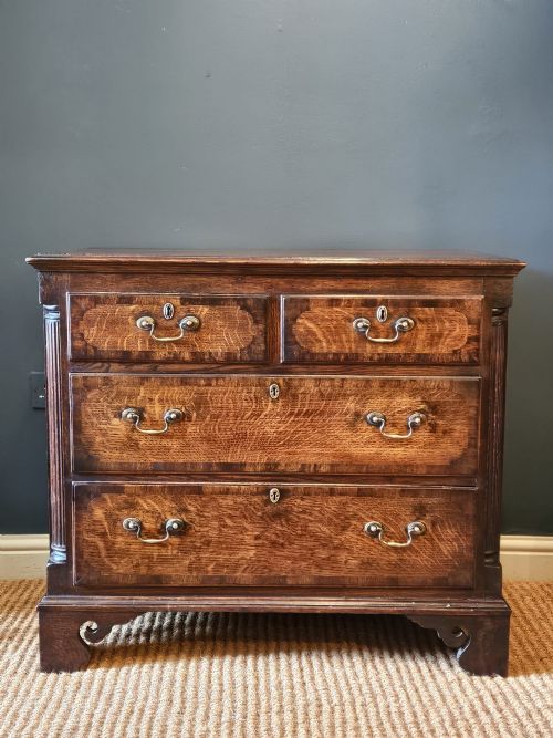 Small George III Country House Oak Chest of Drawers