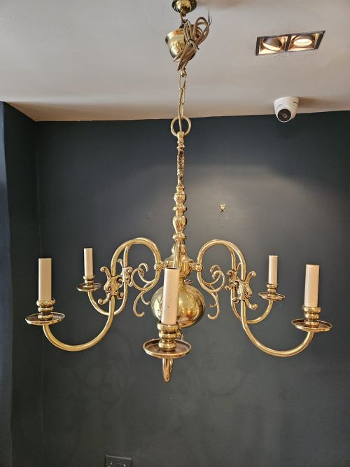 Edwardian Six Arm Chandelier
