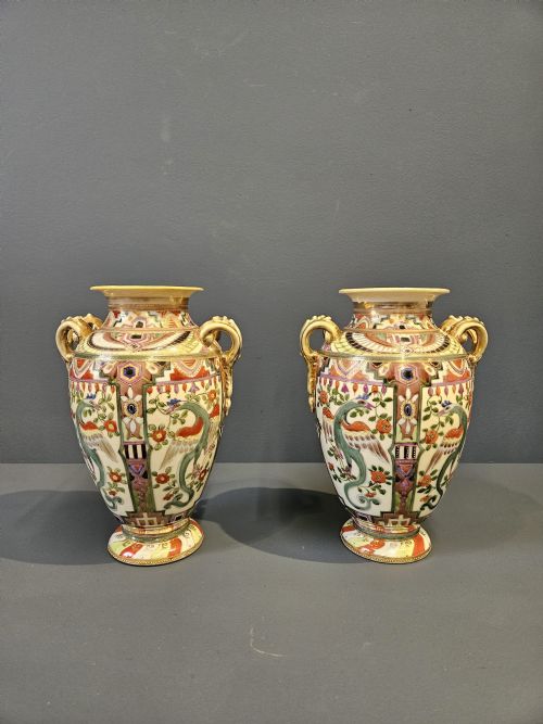 Pair of Edwardian Noritake Vases