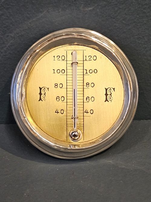Edwardian Silver Thermometer Paper Weight