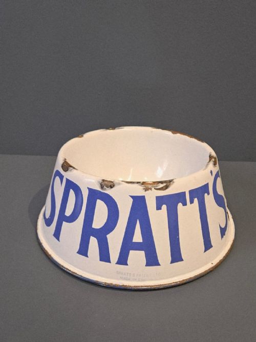 Spratt's Edwardian Large Blue and White Enamel Dog Bowl