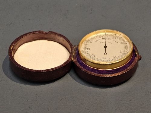 Victorian Gilt Brass Pocket Barometer