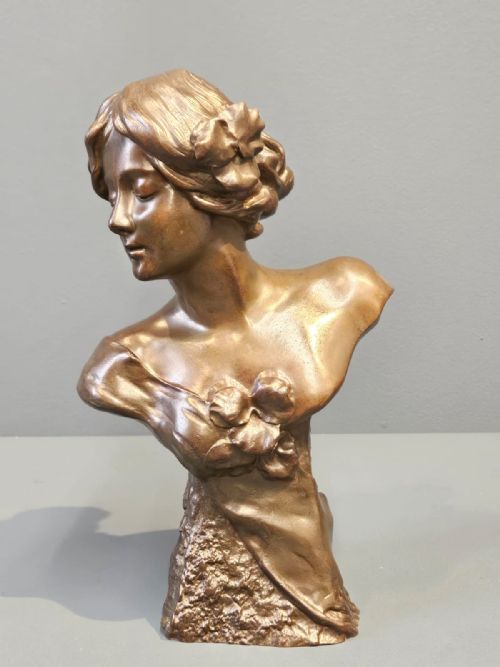 Art Nouveau Bronze Bust by Chiappe
