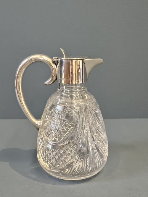 George V Silver Cut Crystal Claret Jug
