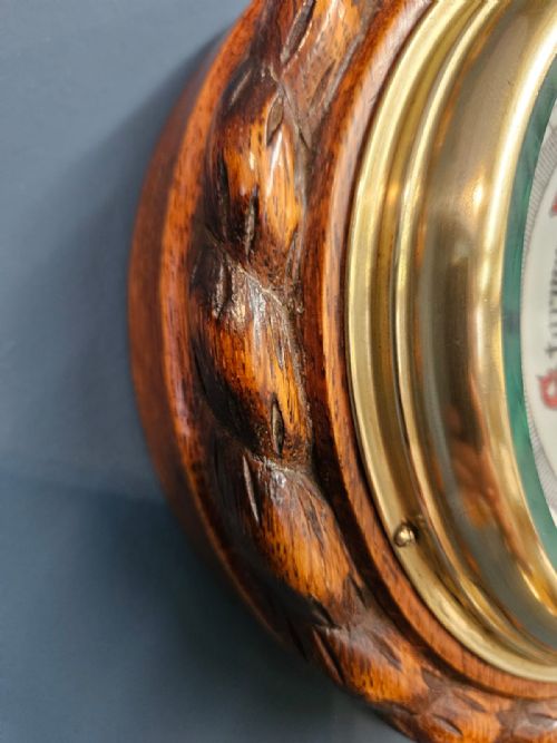 VICTORIAN OAK SHIPS BAROMETER - ADDITIONAL PHOTO 1