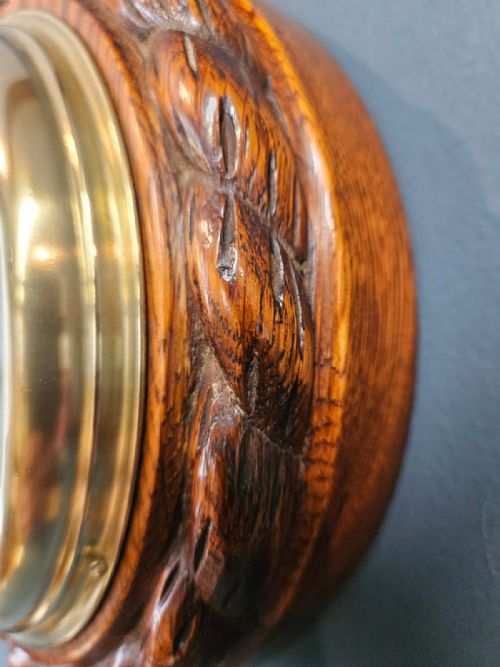 VICTORIAN OAK SHIPS BAROMETER - ADDITIONAL PHOTO 5