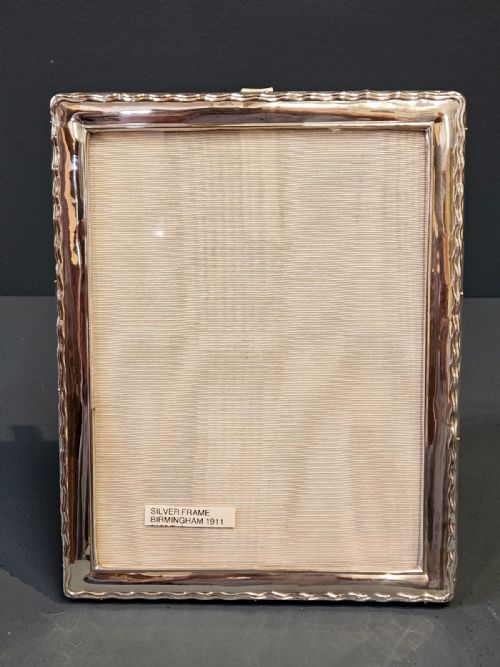 George V Period Silver Photo Frame with Decorative Border