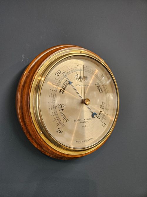 Negretti & Zambra Walnut Barometer