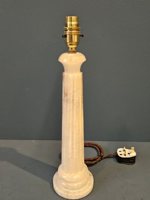 Edwardian Marble Reeded Column Table Lamp