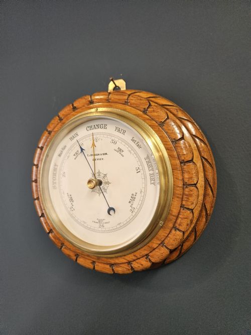 Victorian Petal Carved Derby Barometer