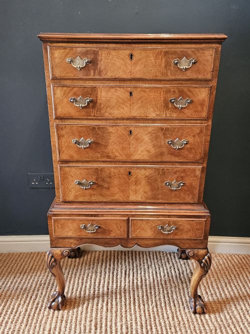 Small Edwardian Walnut Chest on Stand