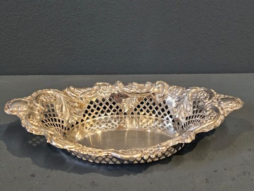 Victorian Silver Fretted Border Dish