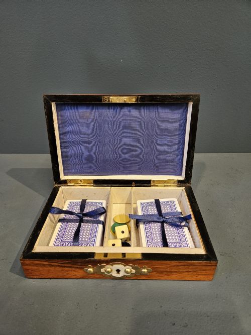 Victorian Walnut Card Box